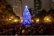 米国イリノイ州シカゴのクリスマスツリー点灯式
