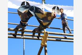 愛知県無形民俗文化財「朝倉の梯子獅子」が３年ぶりに奉納