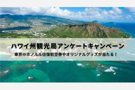 ハワイ往復航空券が当たる！アンケートキャンペーン実施