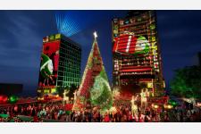 香港の中心部がウィンター・ワンダーランドに変身