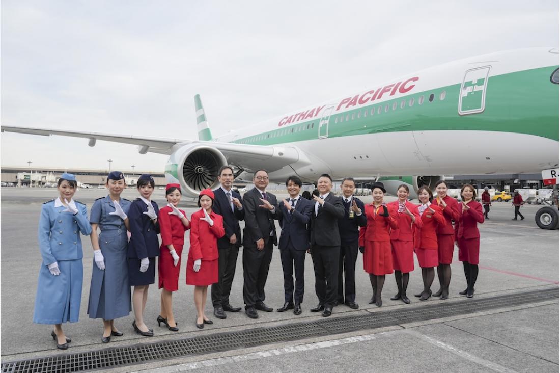 キャセイパシフィック創立80周年　特別塗装機を成田で初披露
