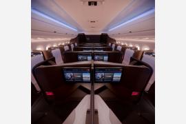 デルタ航空、エアバスA350-1000型機の機内インテリアを発表
