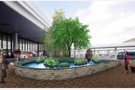 成田空港第１旅客ターミナル前に「蓮の和風庭園」オープン