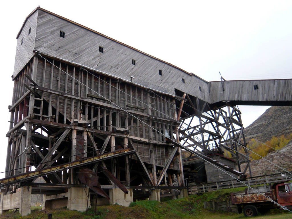 アトラス炭鉱史跡の名物は、巨大な石炭積みおろし場